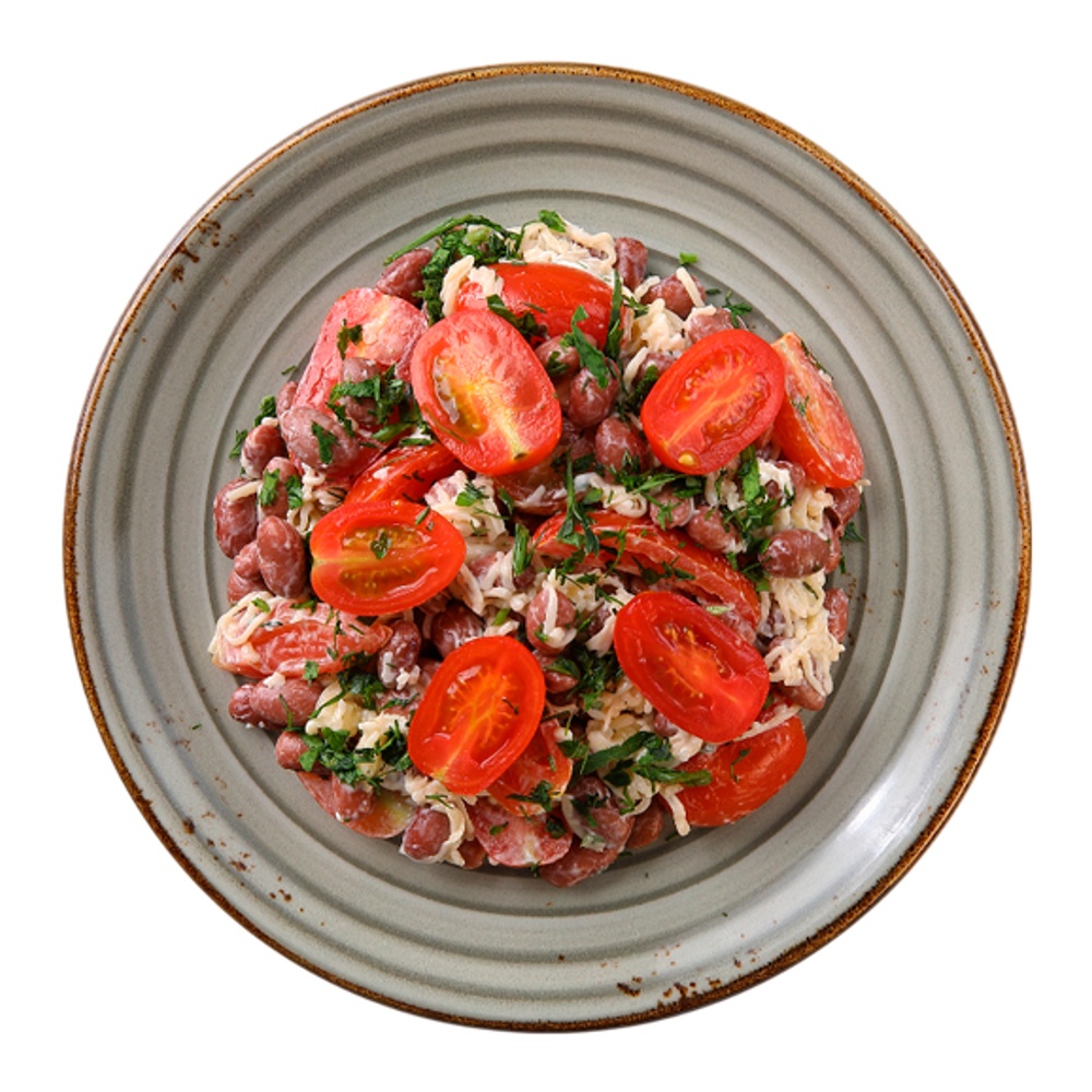 Салат с фасолью, помидорами и сыром 150г контейнер Командор