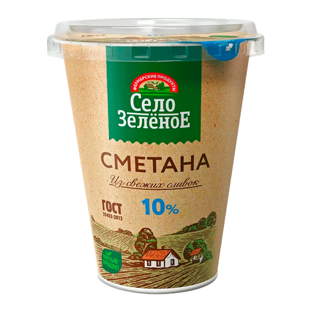 Сметана Село Зелёное 10% 300г пл/ст