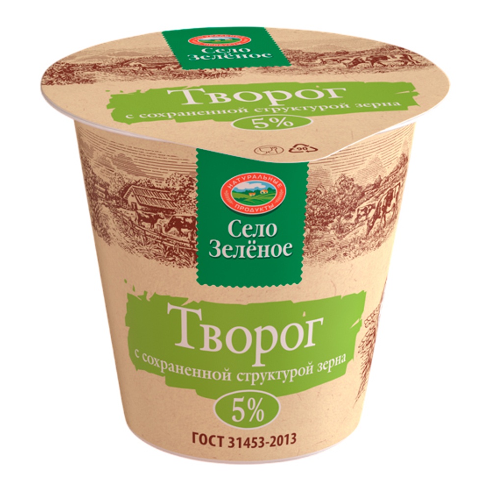 Творог Село Зелёное 5% 220г пл/ст