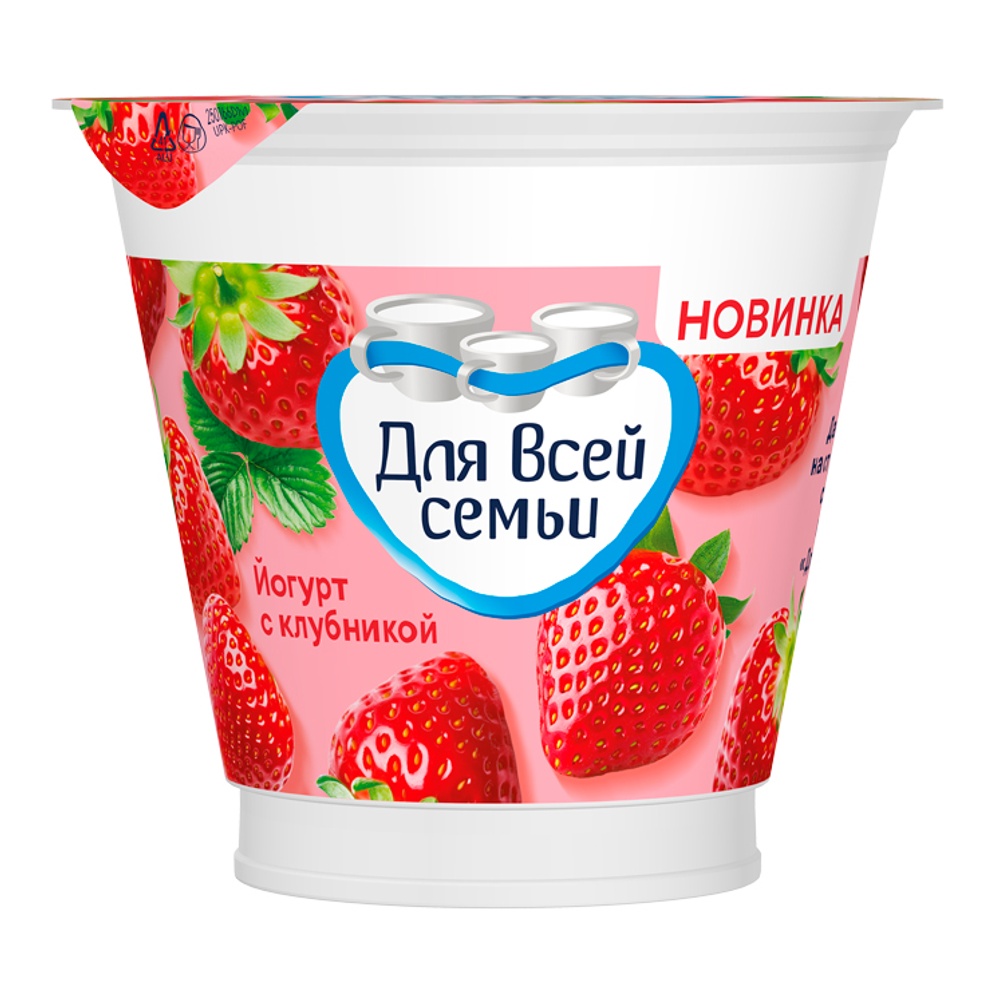 Йогурт Для всей семьи 2,0% 220г клубника пл/ст