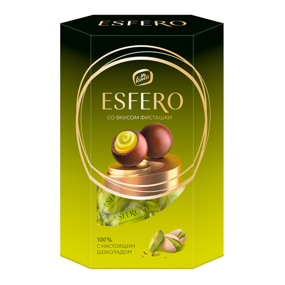 Набор конфет Конти Эсферо из молочного шоколада со вкусом фисташки 186г