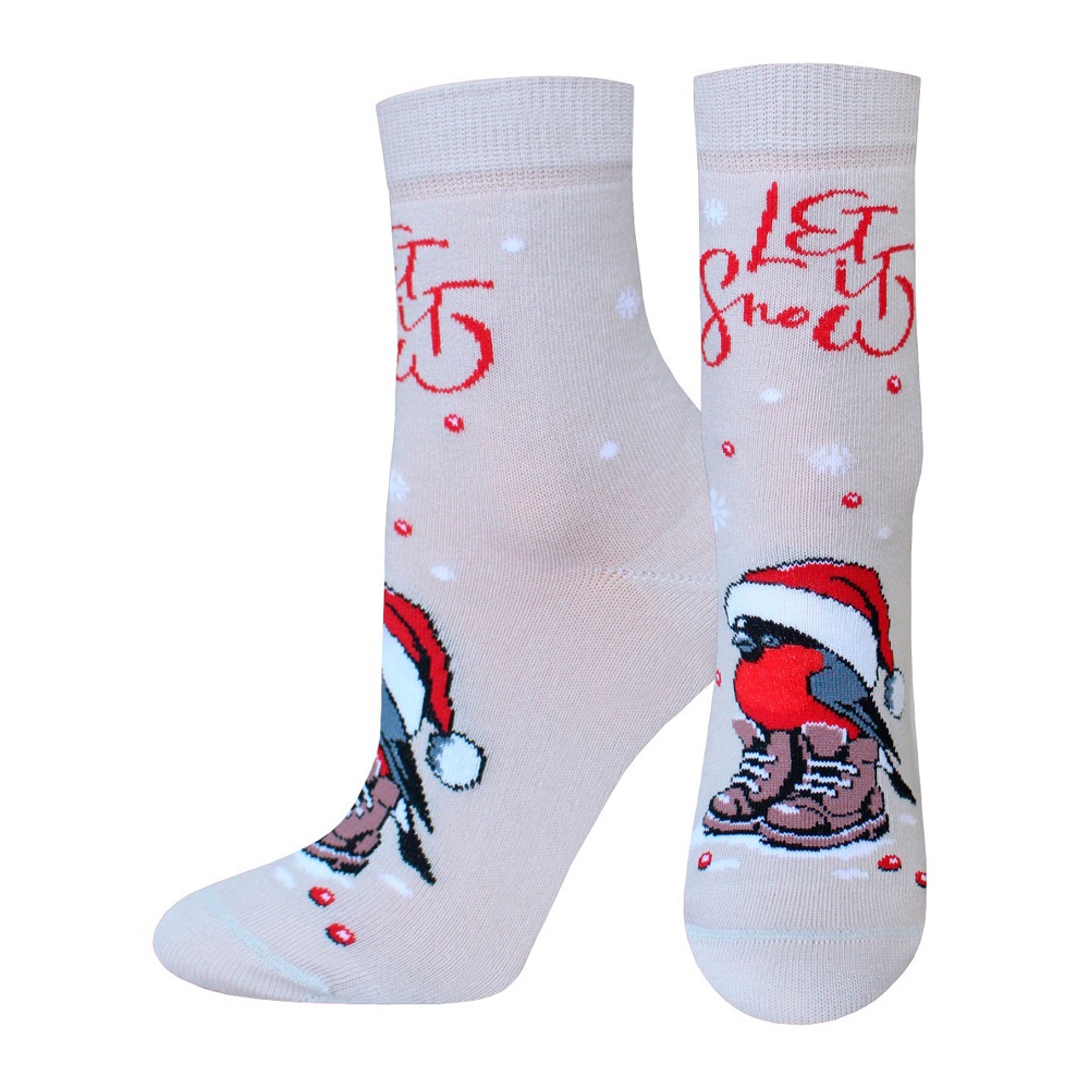 Носки женские Брест Новый Год 20С1137 744 р.25 бледно-голубые