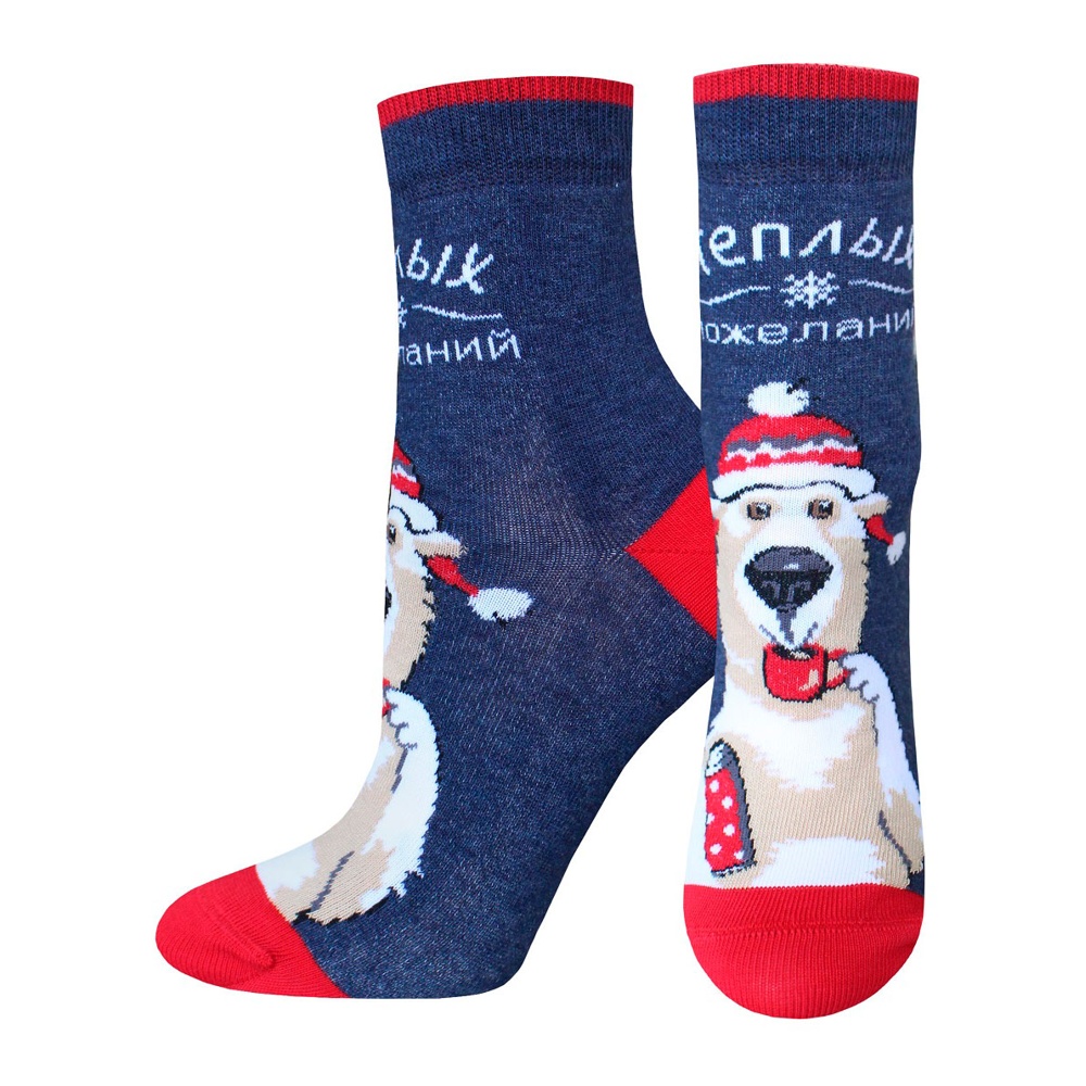 Носки женские Брест Новый Год 20С1137 745 р.23 темно-синий меланж