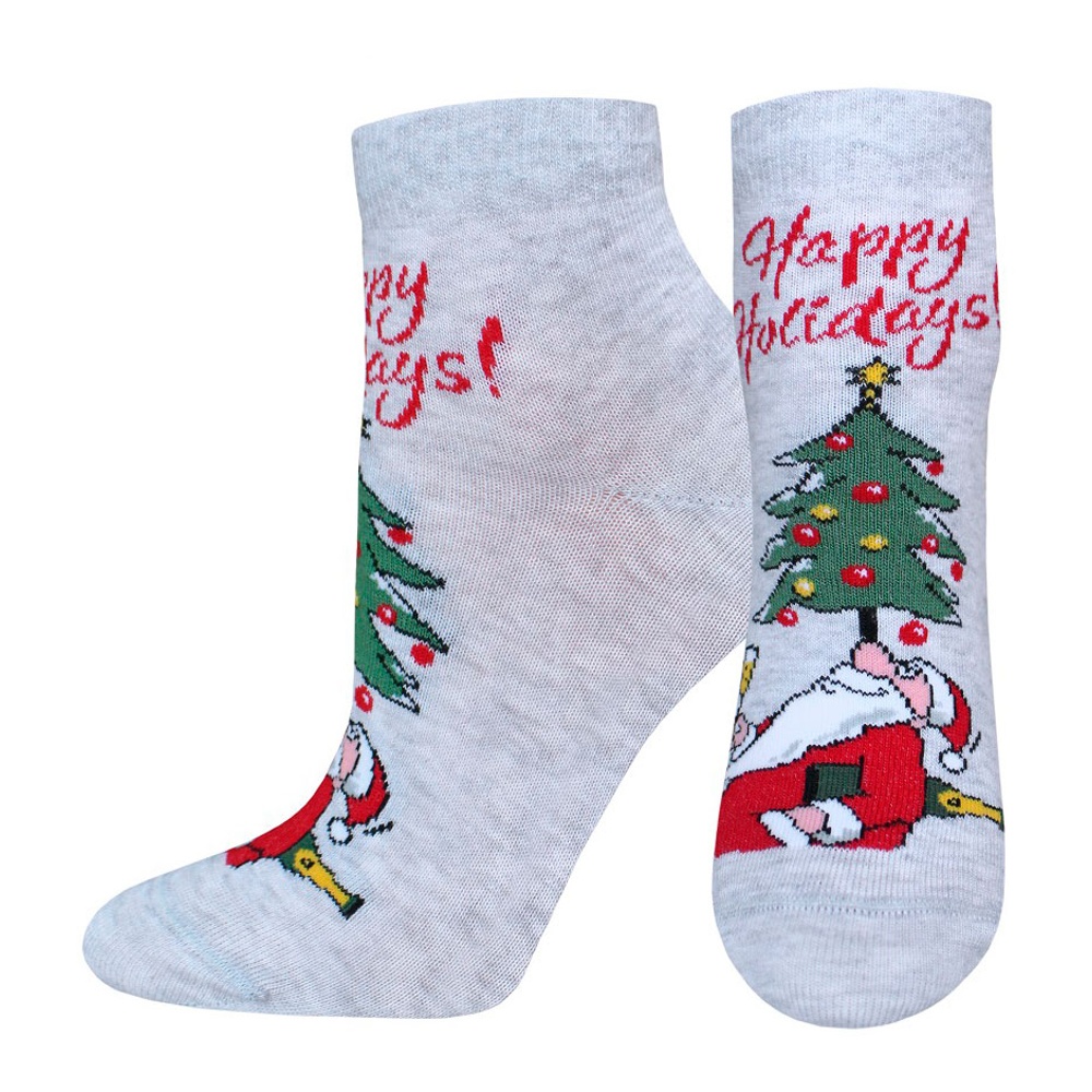 Носки женские Брест Новый Год 21С1145 738 р.23 светло-серый меланж