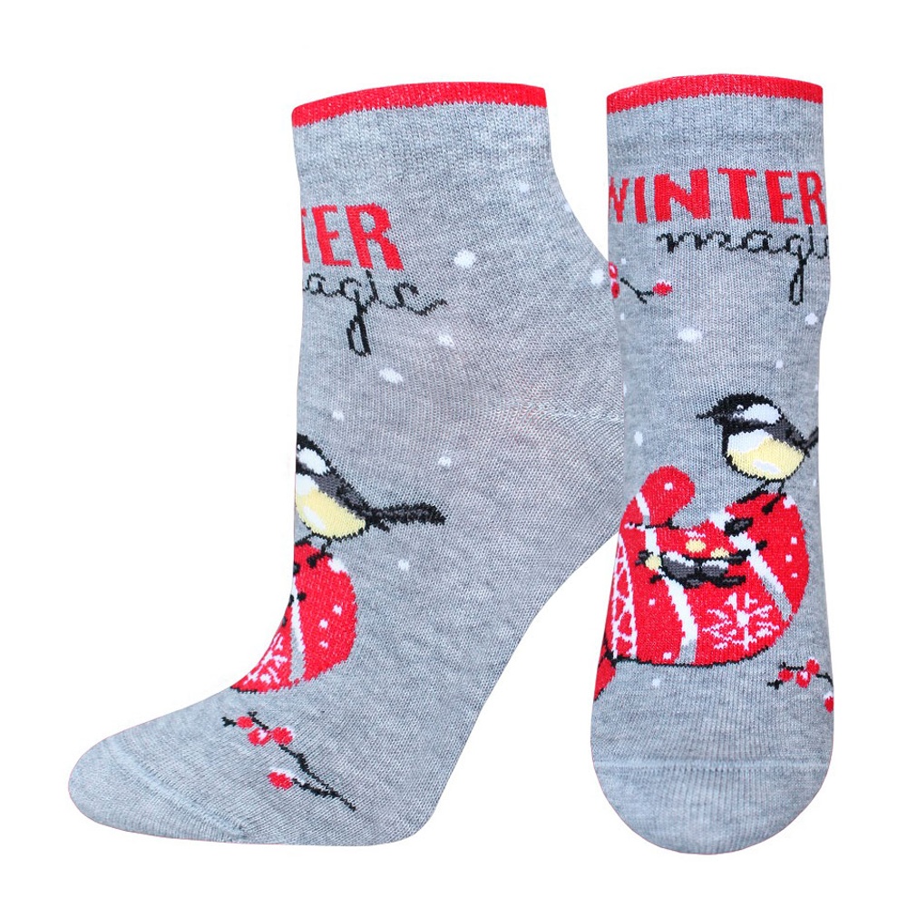 Носки женские Брест Новый Год 21С1145 742 р.23 серый меланж