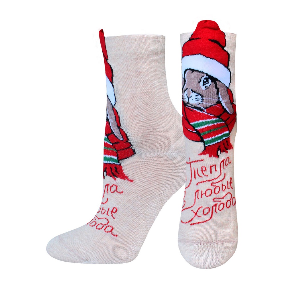 Носки женские Брест Новый Год 25С1165 746 р.25 бежевый меланж