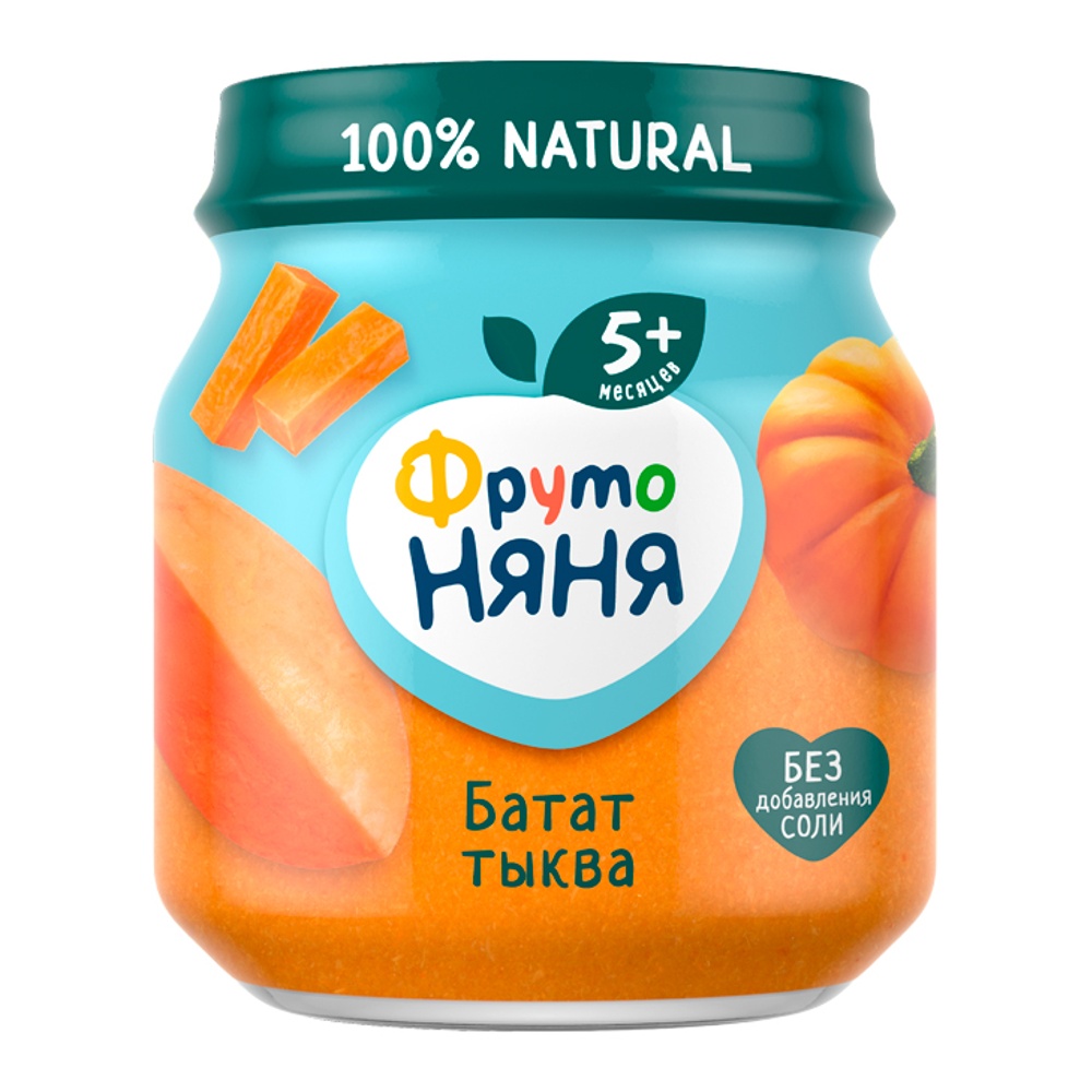 Дет пит Фрутоняня Пюре из батата и тыквы с 5мес 110г ст/б