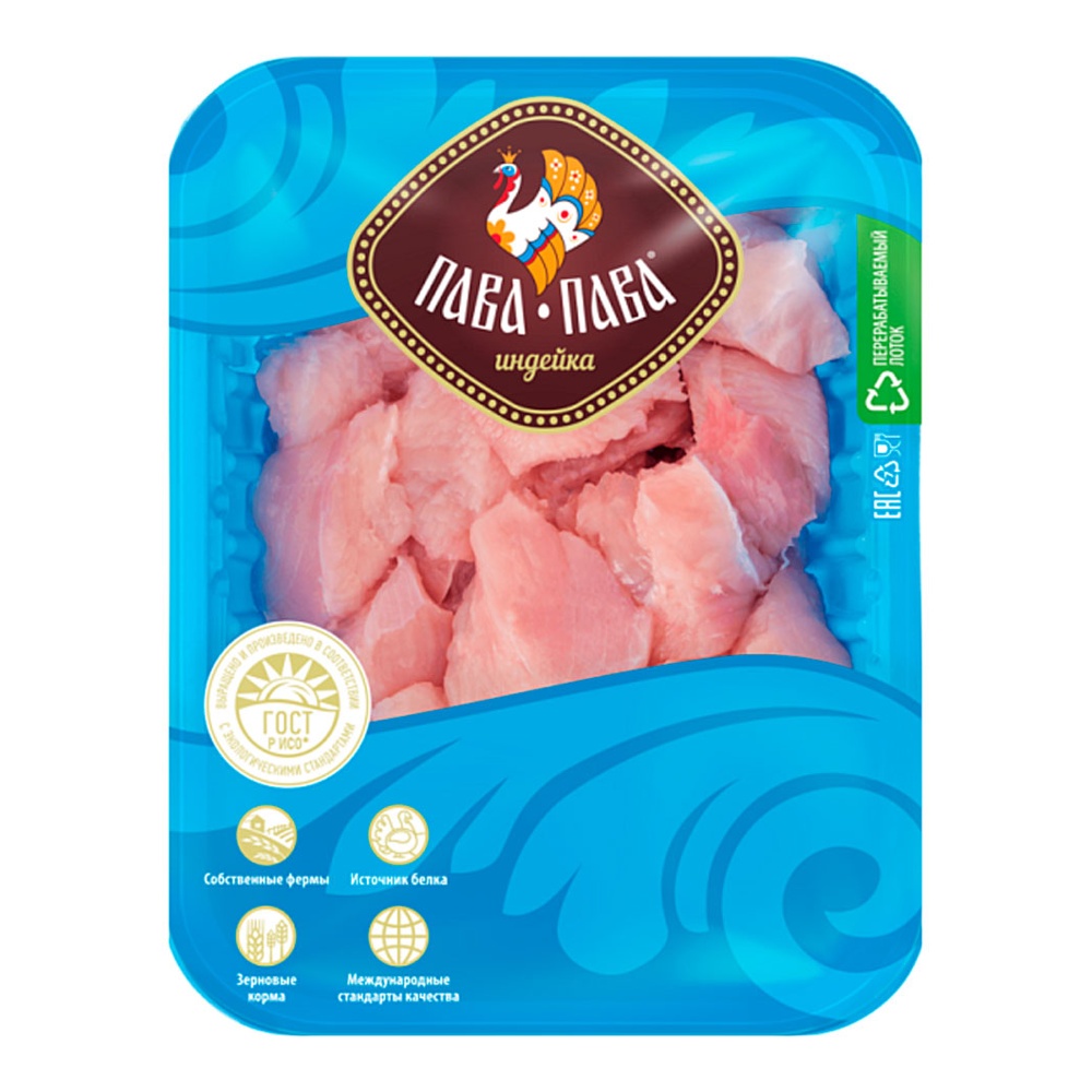 Азу из мяса индейки охлажденное 600г в з/с Пава Пава