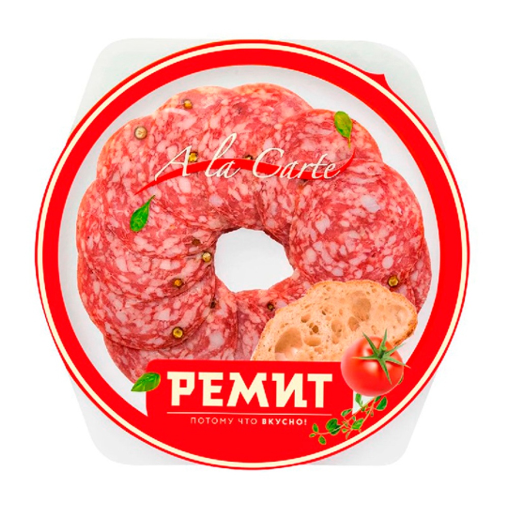 Колбаса Сальса с/к полусухая 80г нарезка газ/у Ремит МПЗ