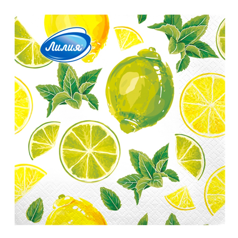 Салфетки Лилия 33*33см 2сл 20шт Мохито