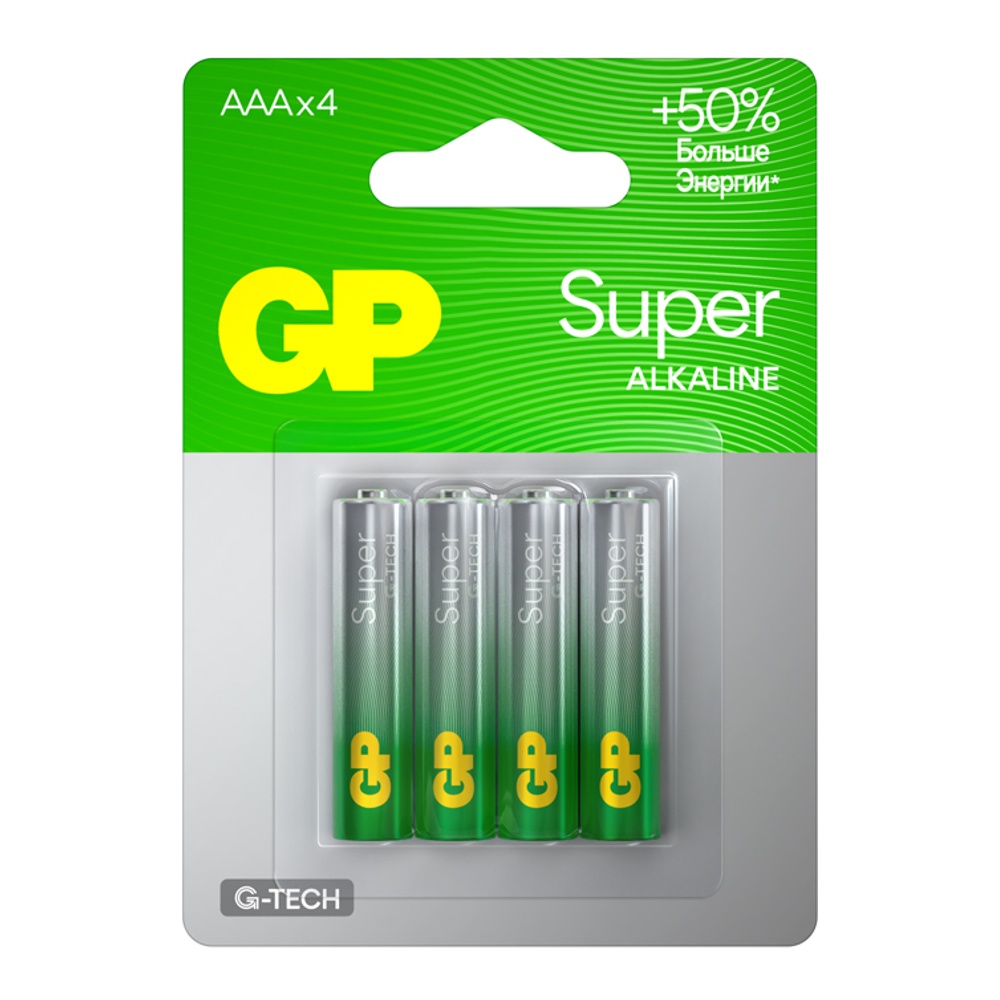 Батарейка GP Супер Алкалайн LR03 ААА 4шт