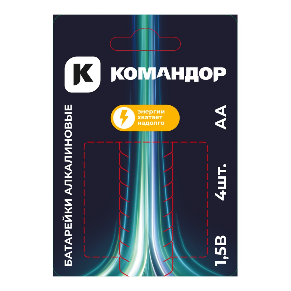 Батарейка Командор алкалиновая AA 4шт