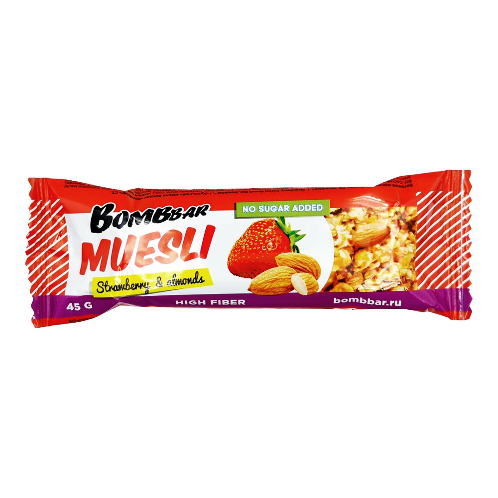 Батончик мюсли Бомббар мультизлаковый Клубника 45г
