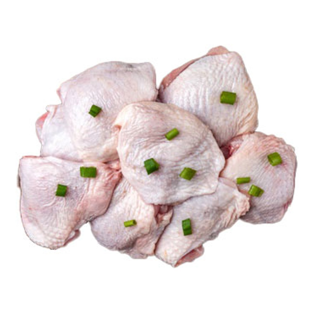 Бедрышко цыпленка-бройлера с кожей охлажденное вес Саянский бройлер, подложка