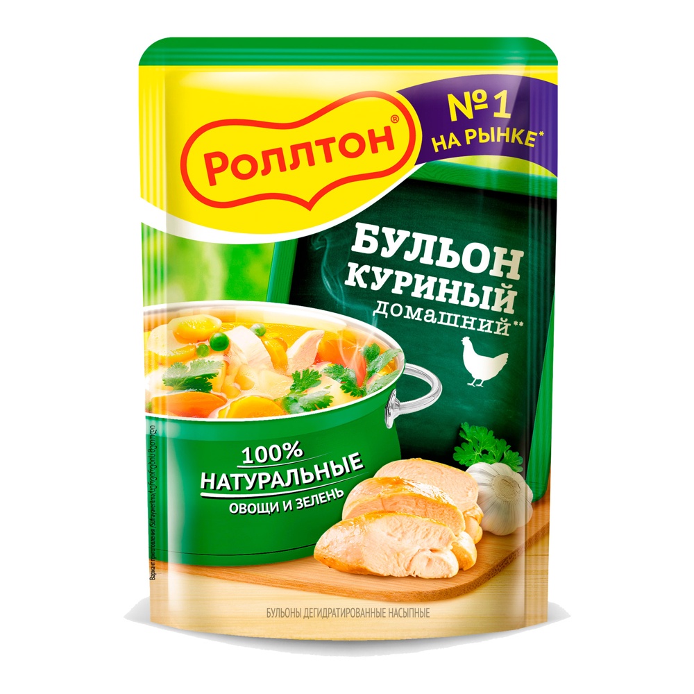 Бульон Роллтон домашний куриный 90г м/у