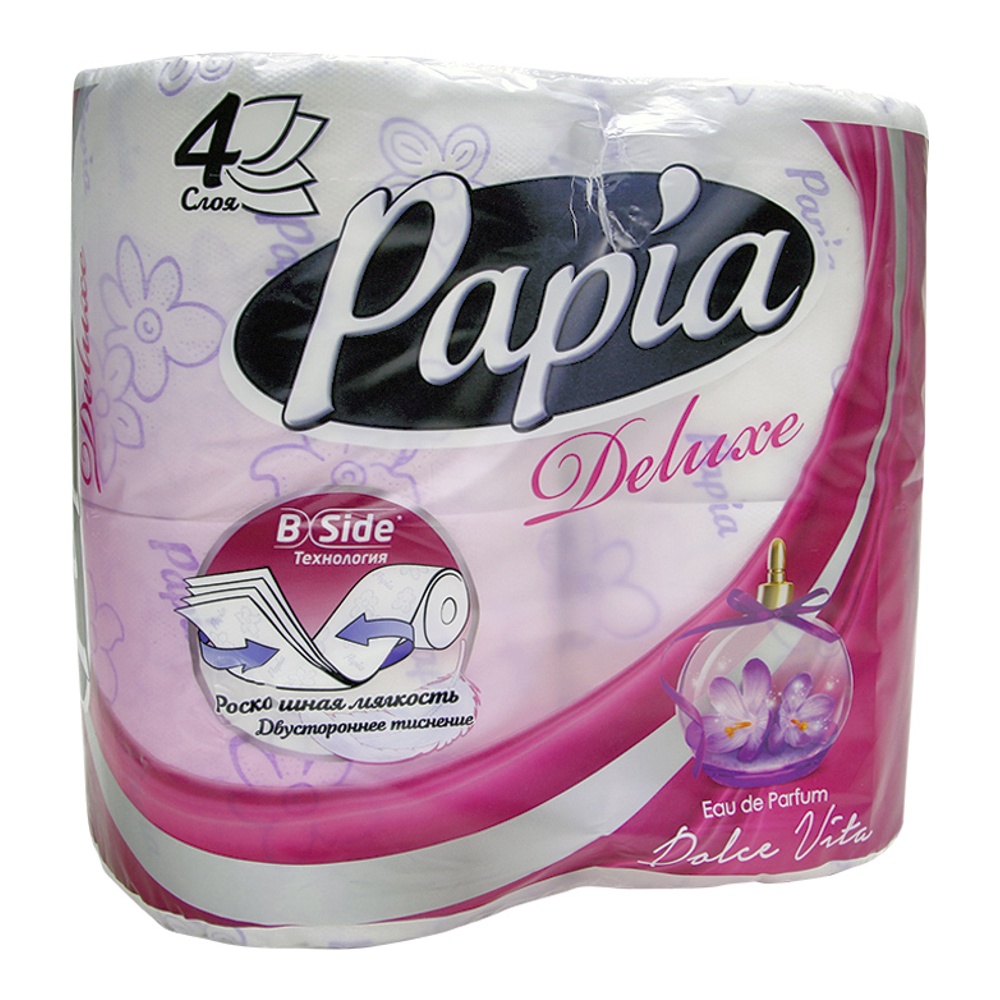 Бумага туалетная Папия Делюкс 4сл 4шт Арома Дольче Вита