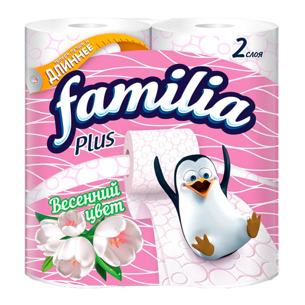 Бумага туалетная Фамилия Плюс 2сл 4шт Весенний цвет