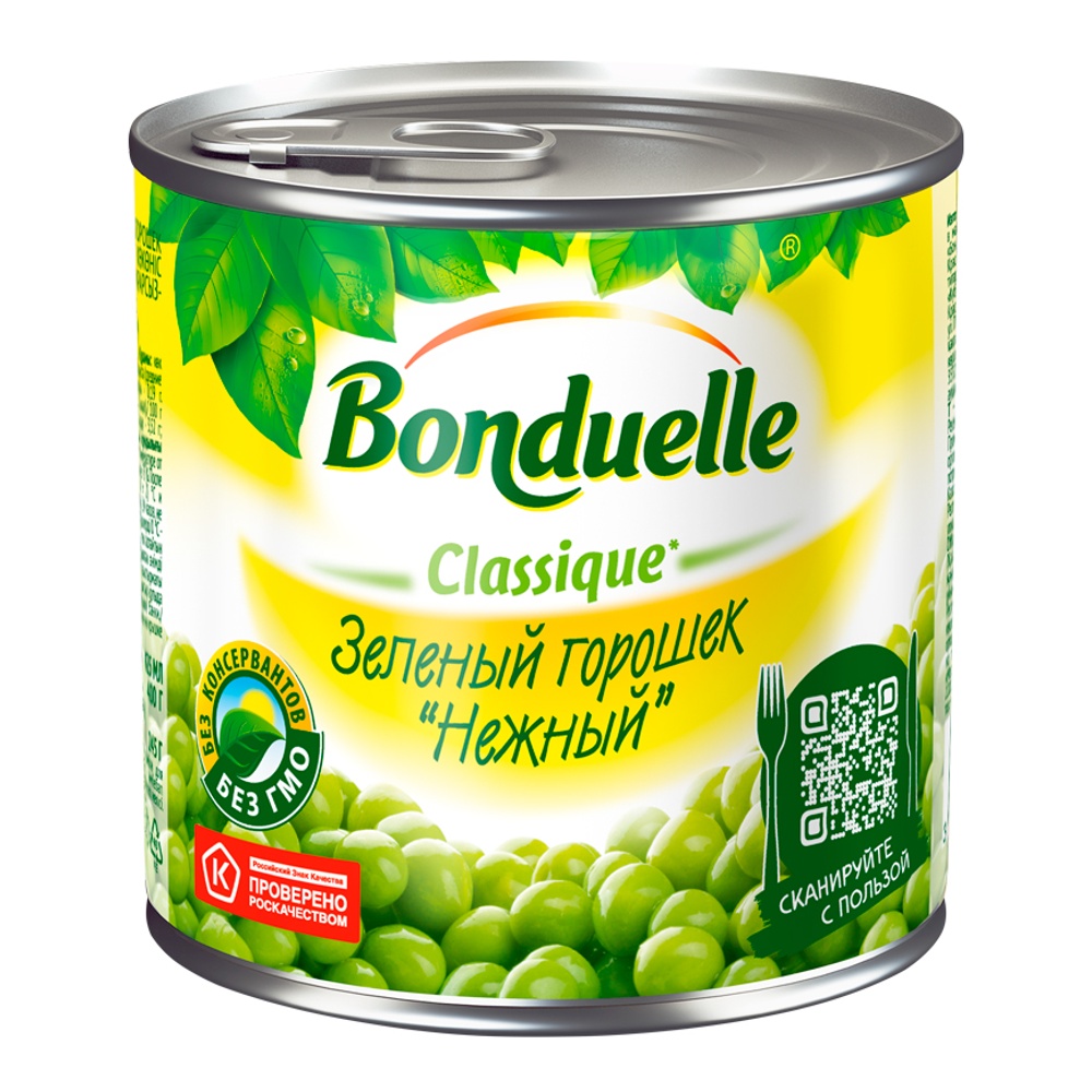 Горошек зеленый Бондюэль Нежный 400г ж/б ключ
