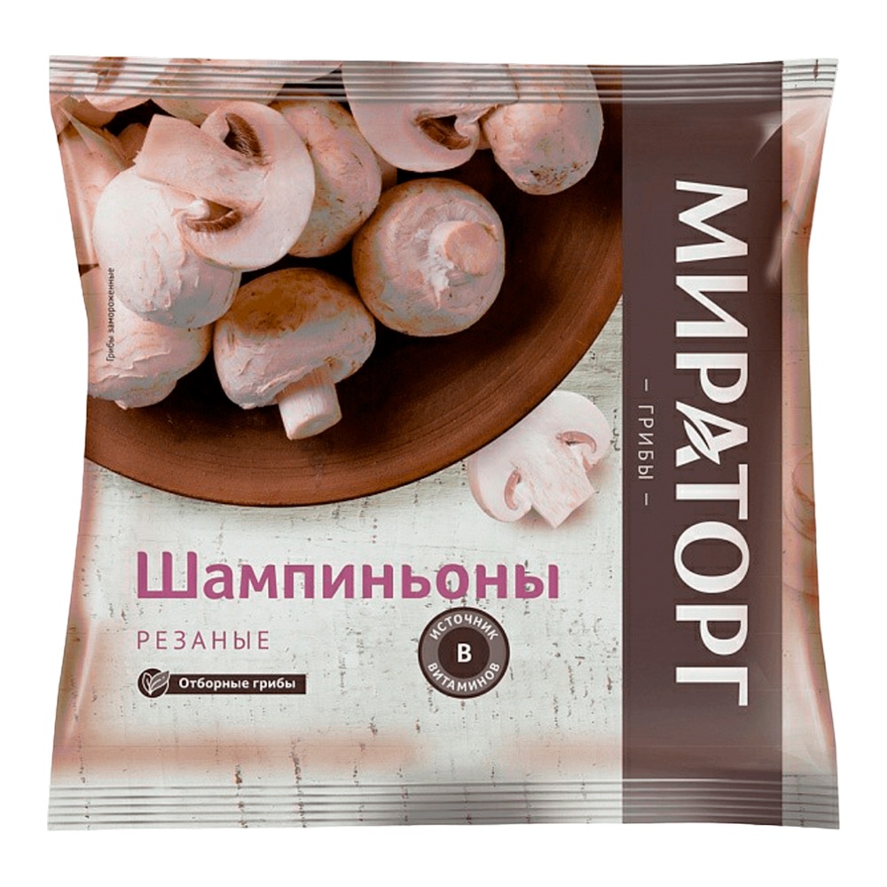 Грибы Мираторг Шампиньоны резаные с/м 400г