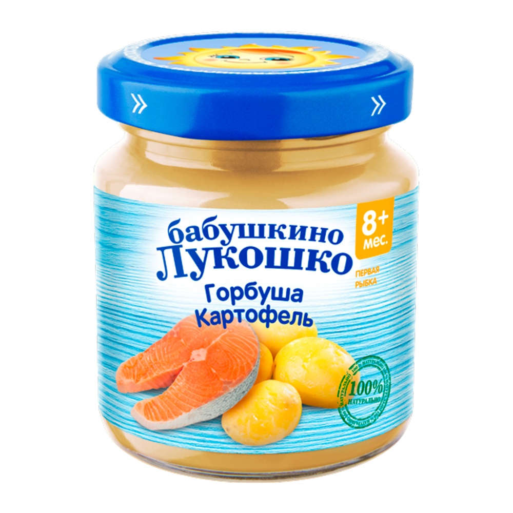 Дет пит Бабушкино лукошко Пюре горбуша с картофелем с 8мес 100г
