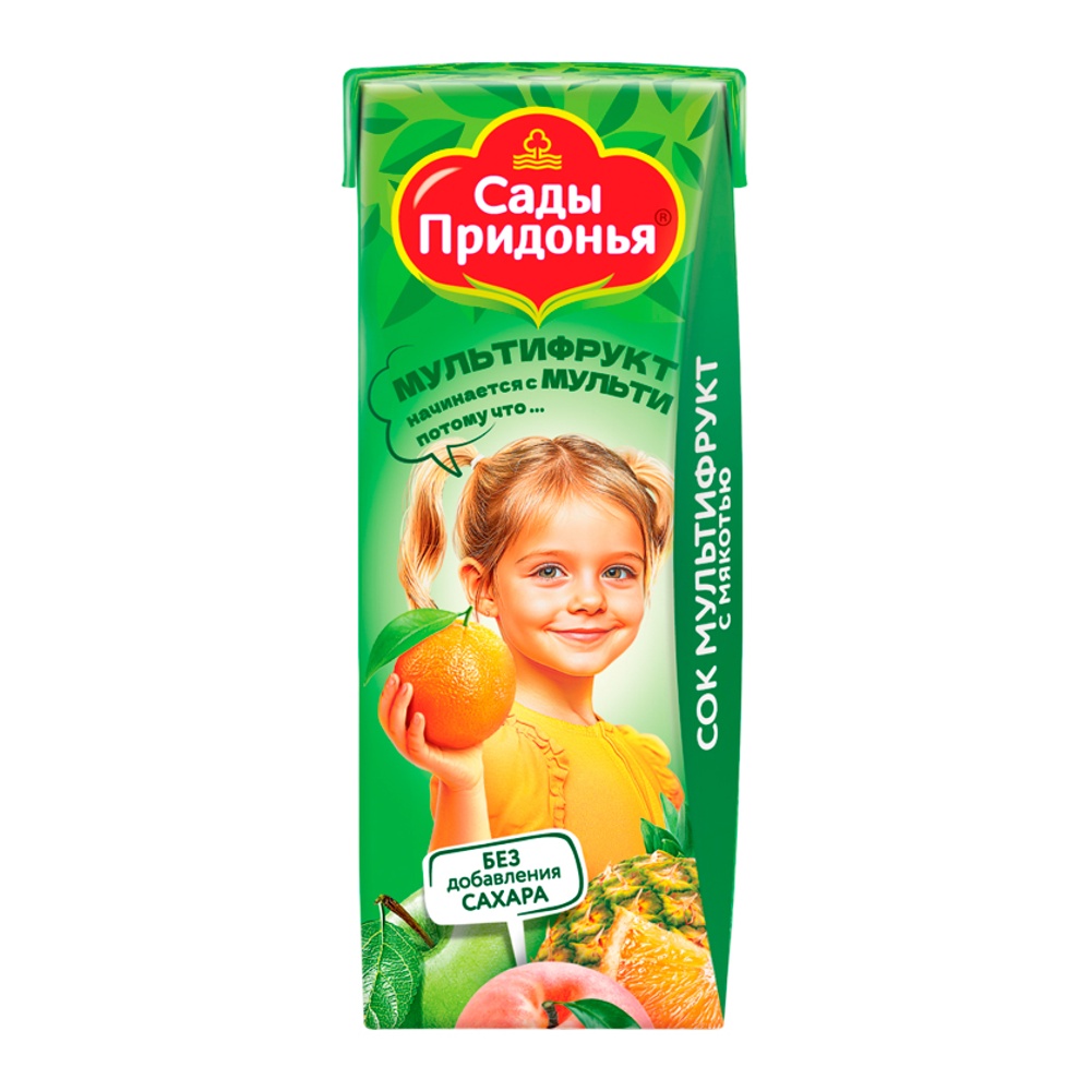 Дет пит Сады Придонья Сок мультифруктовый с 12мес 0,2л т/п