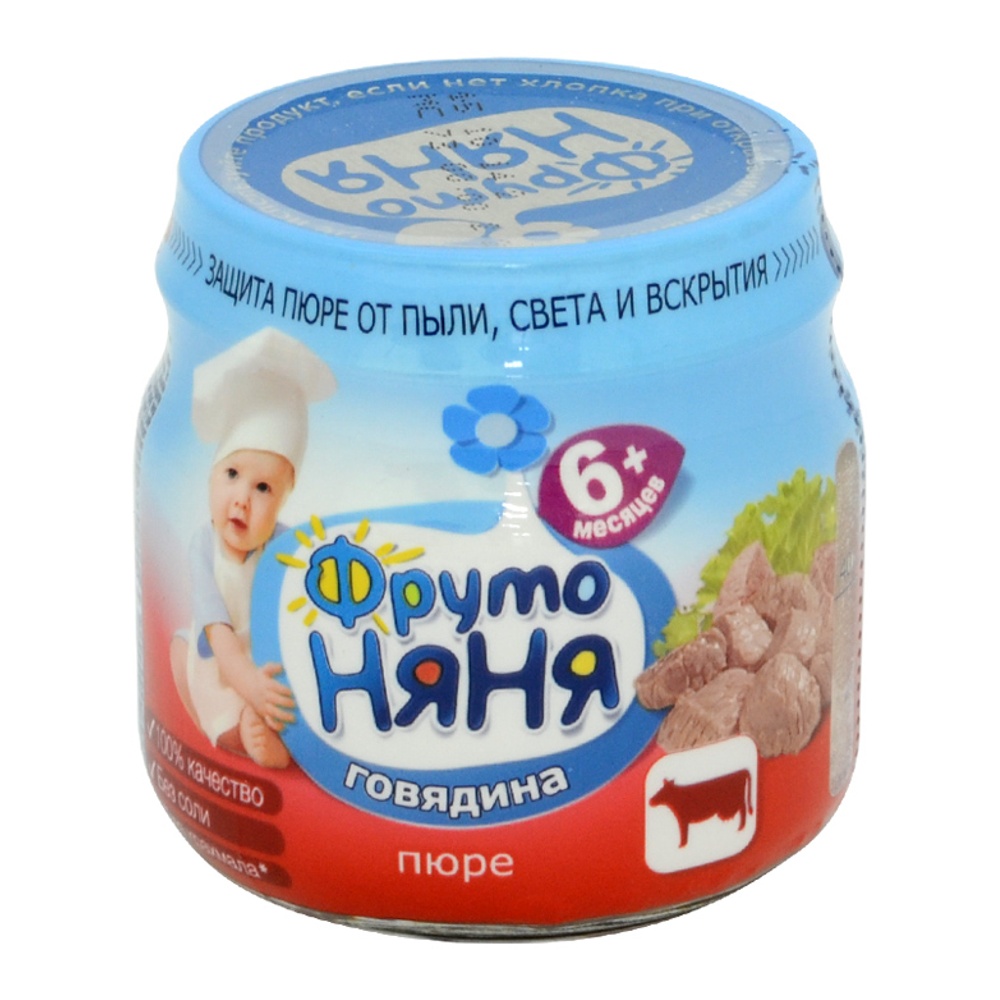 Дет пит Фрутоняня Пюре из говядины с 6мес 80г