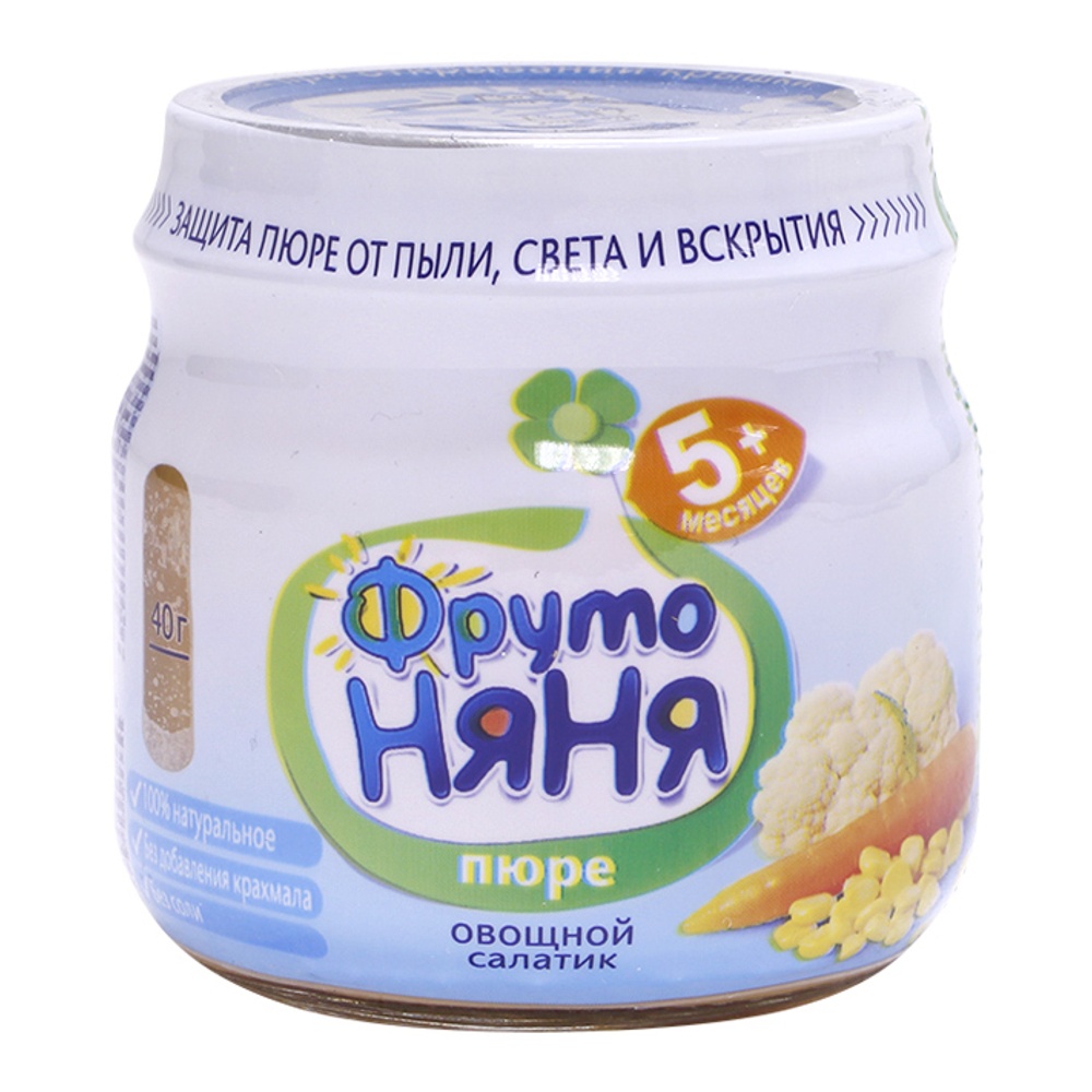 Дет пит Фрутоняня Пюре из цветной капусты, кукурузы и моркови с 5мес 80г