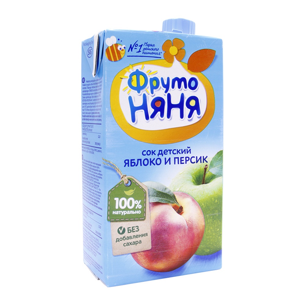 Дет пит Фрутоняня Сок яблочно-персиковый б/сахара 500мл т/п