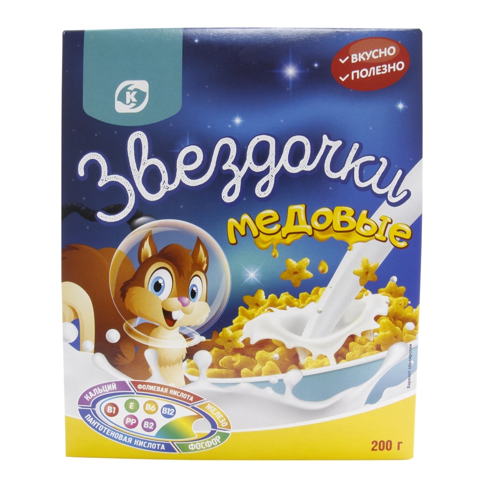 Завтрак сухой Командор Звездочки медовые глазированные 200г