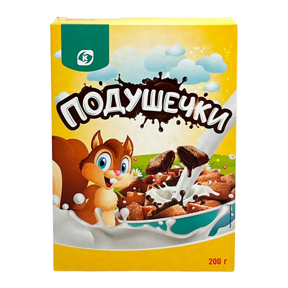 Завтрак сухой Командор Подушечки с шоколадной начинкой 200г