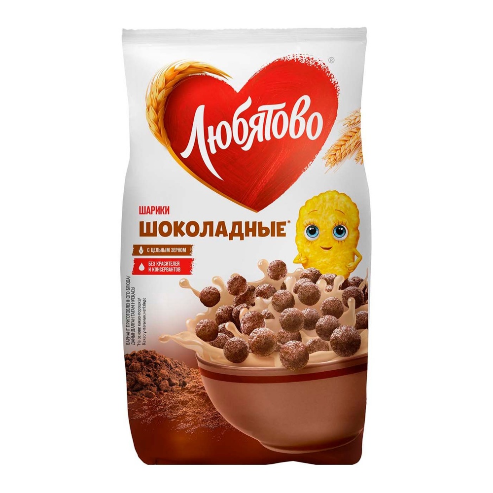 Завтрак сухой Любятово Шарики шоколадные 200г м/у