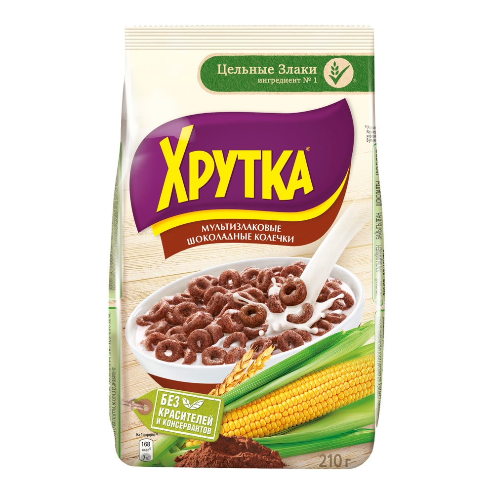 Завтрак сухой Хрутка Колечки шоколадные 210г