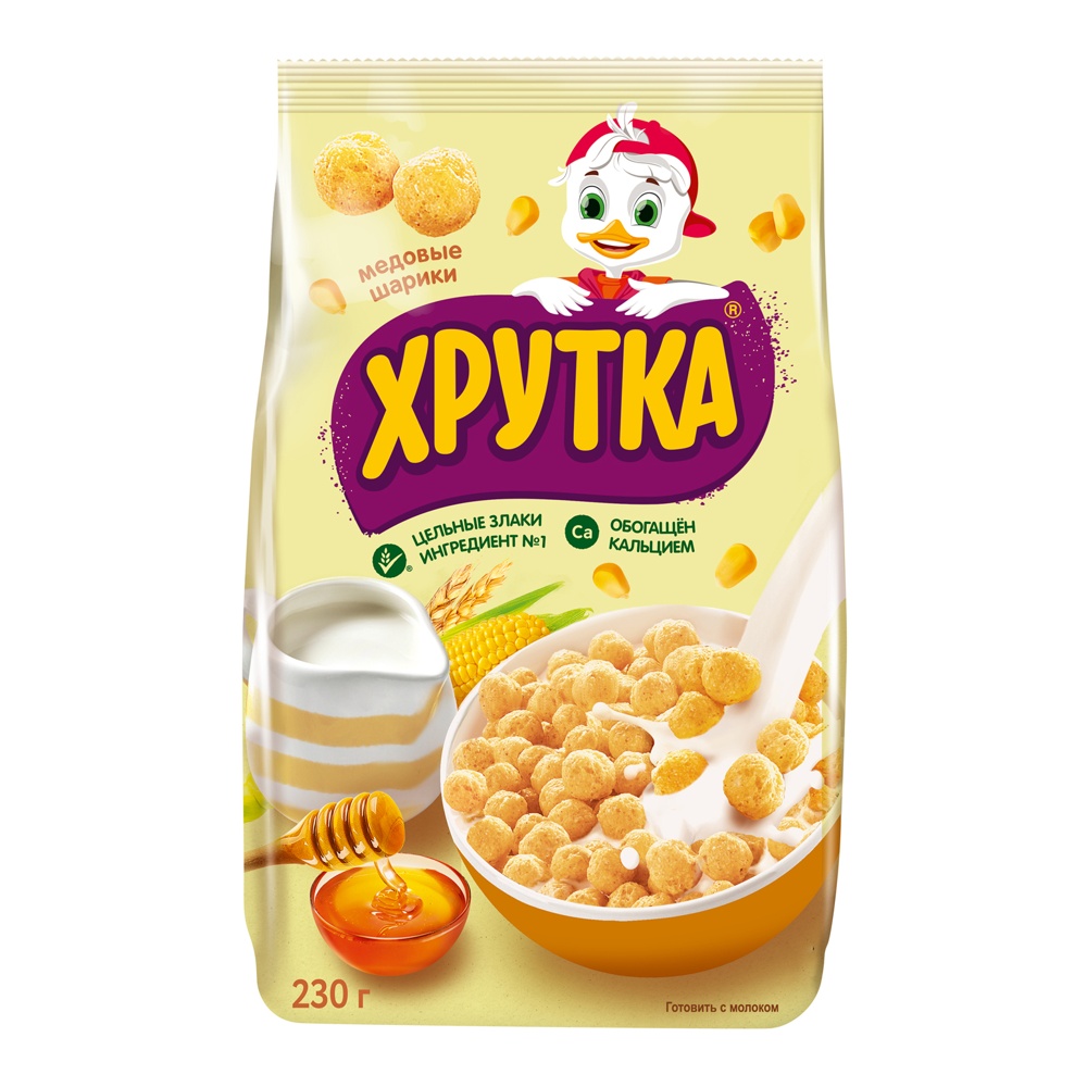 Завтрак сухой Хрутка Шарики медовые 230г м/у