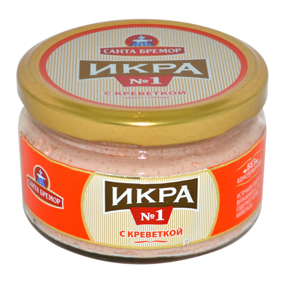 Икра мойвы Санта Бремор с креветкой 180г ст/б