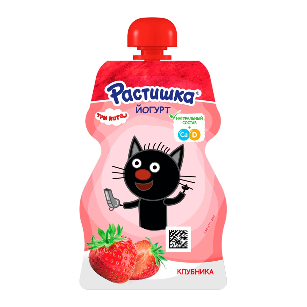 Йогурт Данон Растишка с 3-х лет 2,6% 70г клубника дой-пак