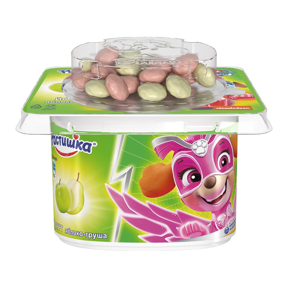 Йогурт Данон Растишка с печеньем 3% 118г яблоко-груша