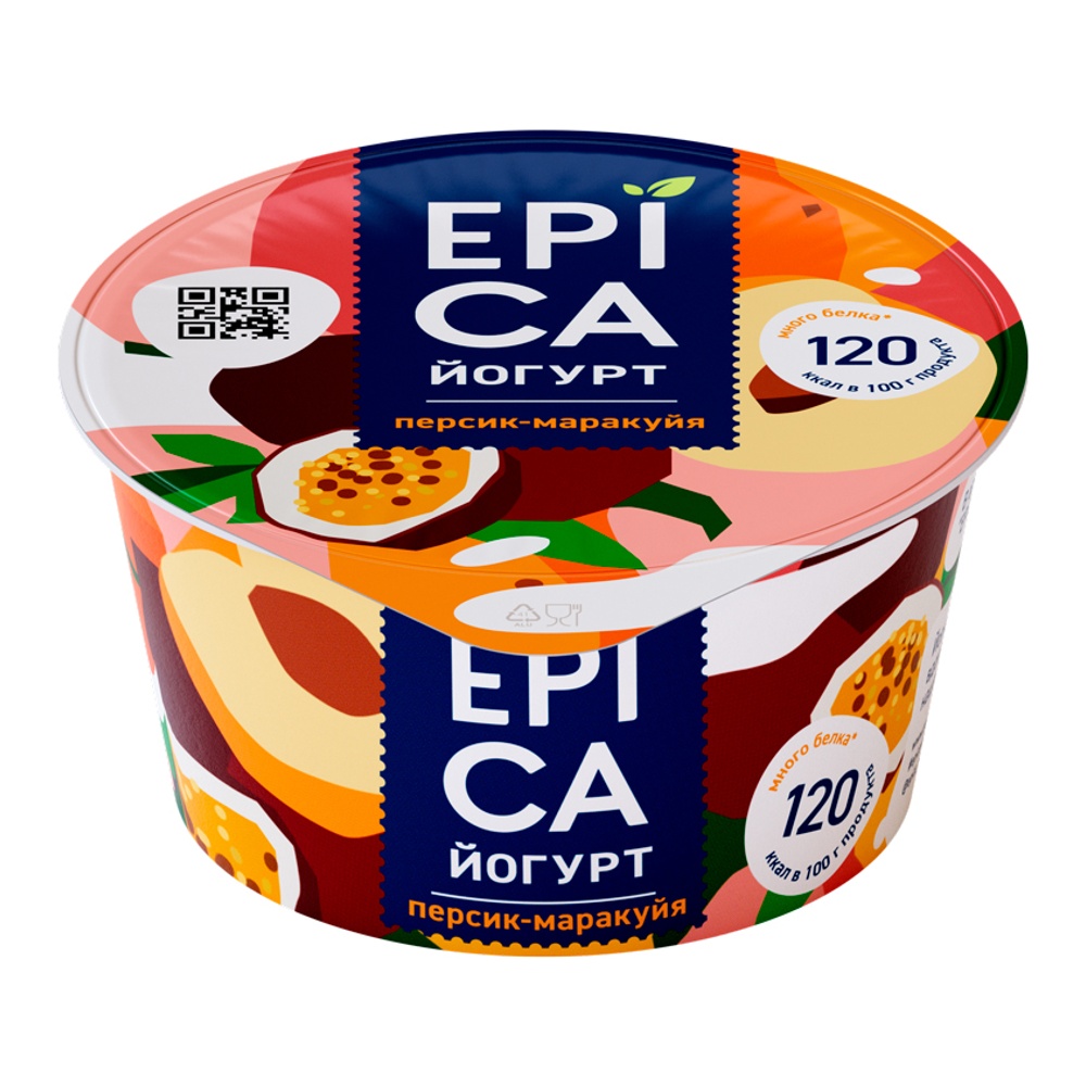 Йогурт Эпика 4,8% 130г персик-маракуйя