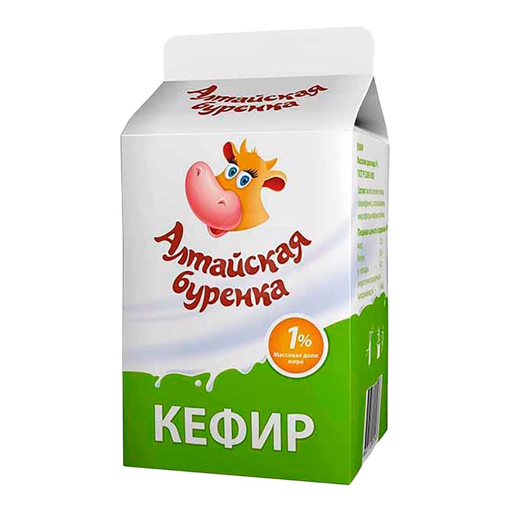 Кефир Алтайская Буренка 1% 450г пюр-пак